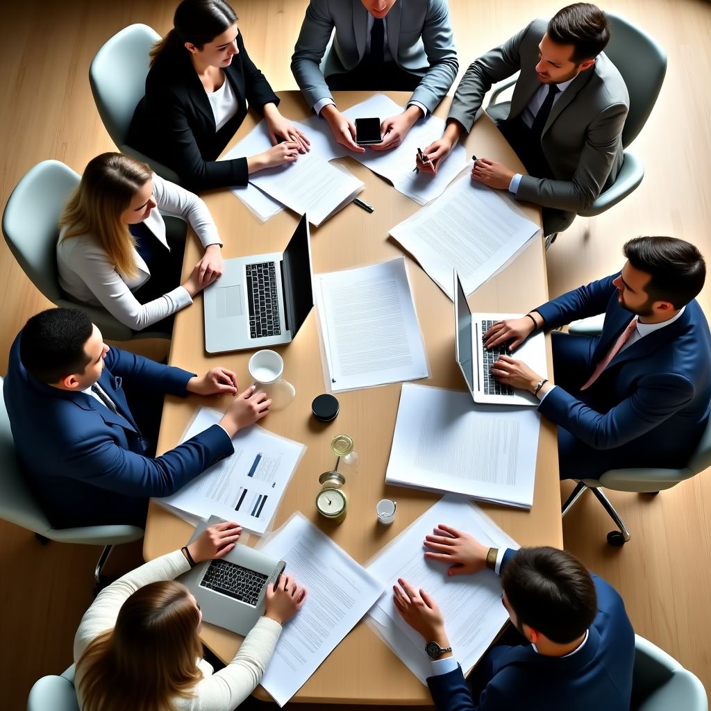 Equipo en reunión de planificación estratégica