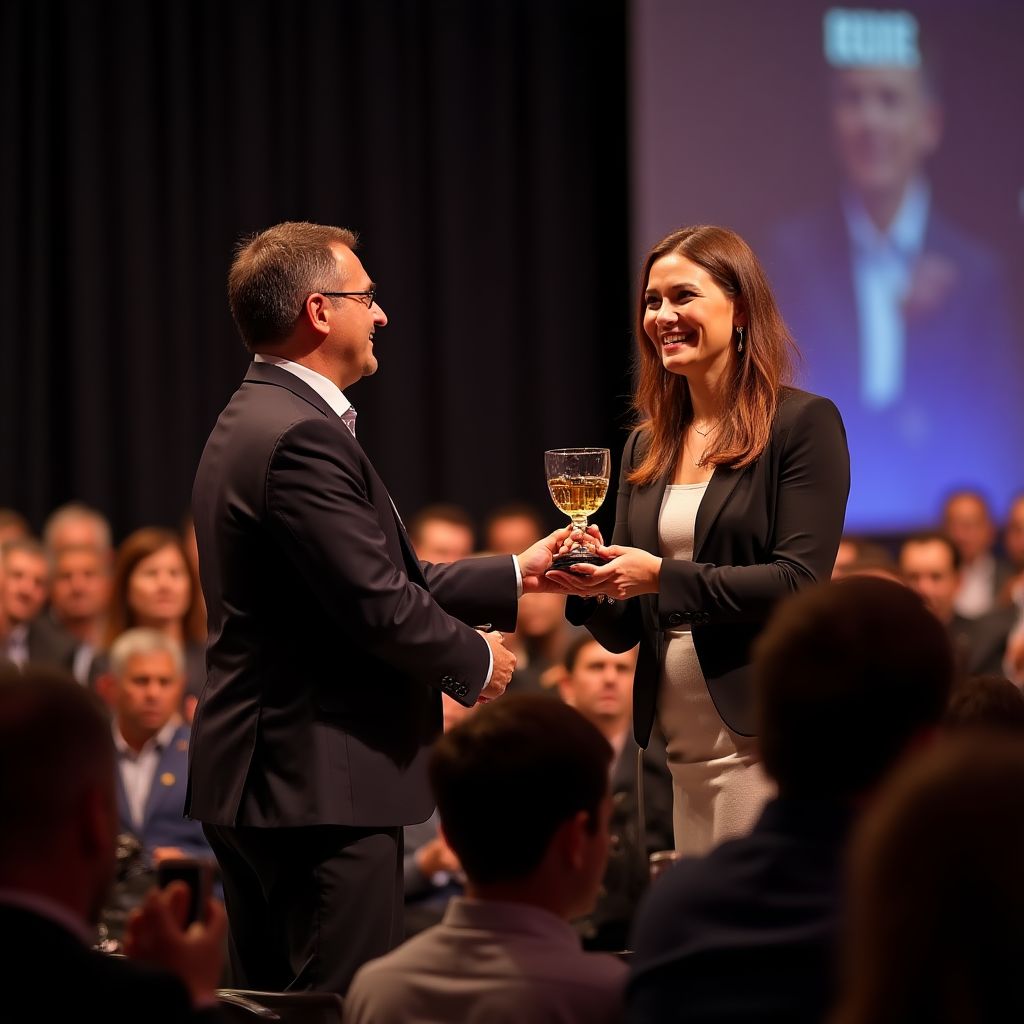 Recepción de premio a la innovación financiera